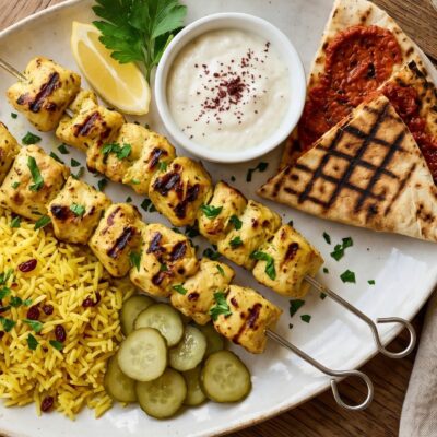 Kipfilet stukjes - 2 spiezen - Food Garden Restaurant in Eindhoven - مطعم سوري فود غاردن في أيندهوفن