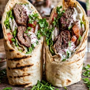 Durum kalfsvlees syrische kebab